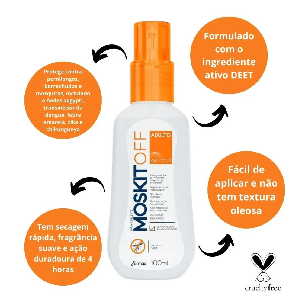 Spray Repelente Farmax Moskitoff Adulto 100ml