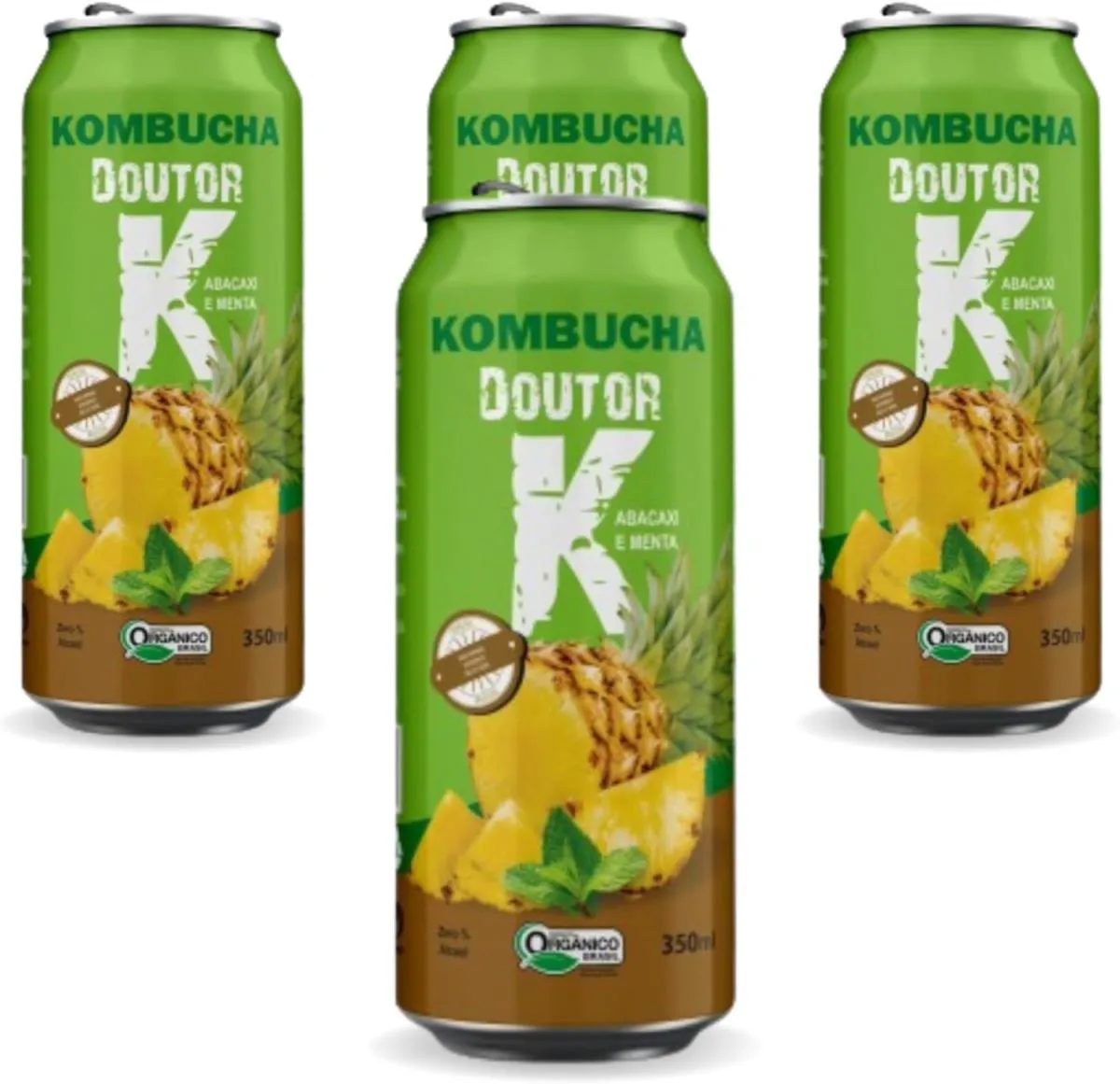 4x Kombucha Abacaxi e Menta 350ml Doutor K