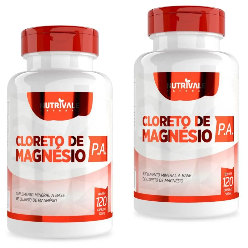 Kit 2 Cloreto de Magnésio Pa 120 cápsulas Nutrivale Incolor sem Sabor