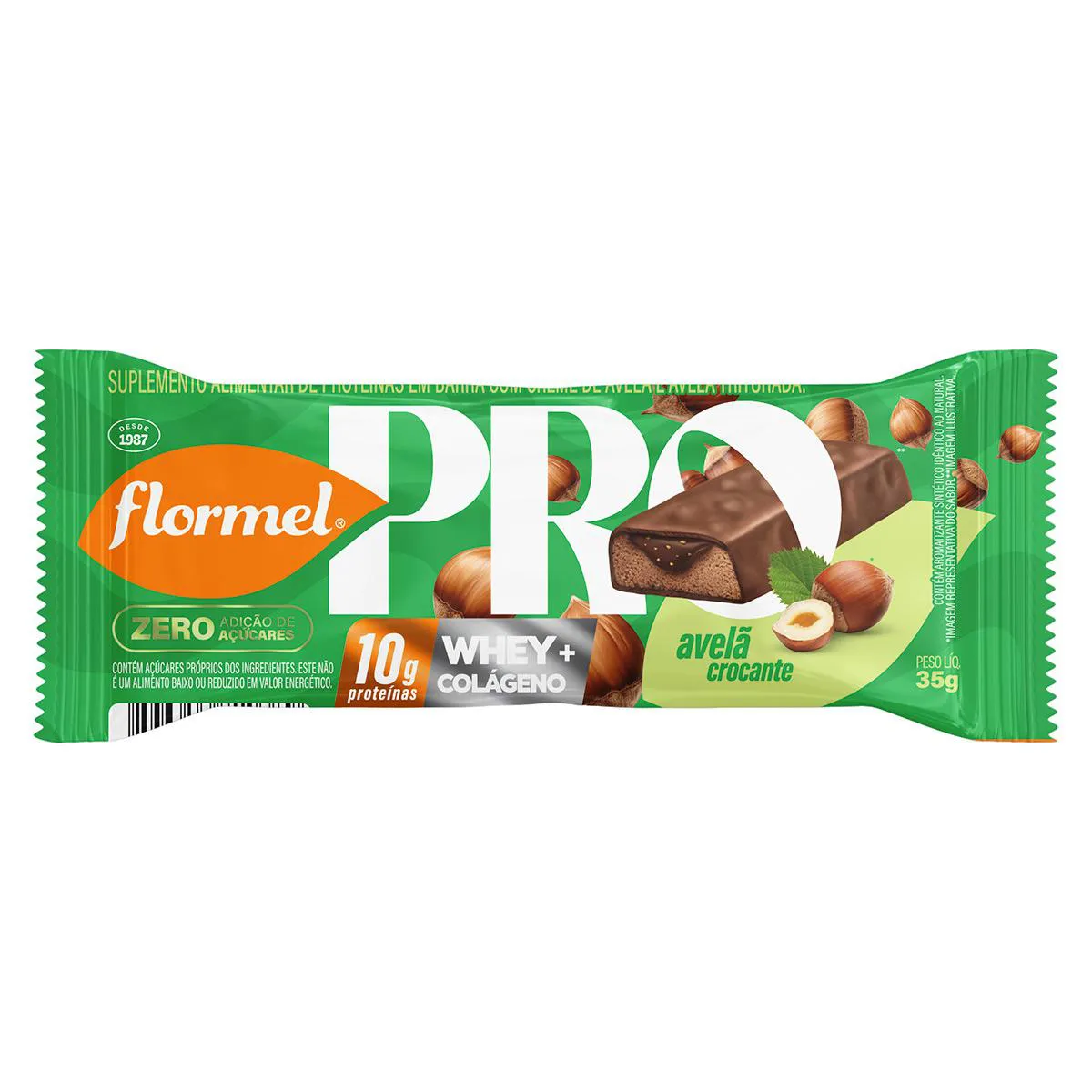 Barra de Proteína Flormel Pro Avelã Crocante 35g