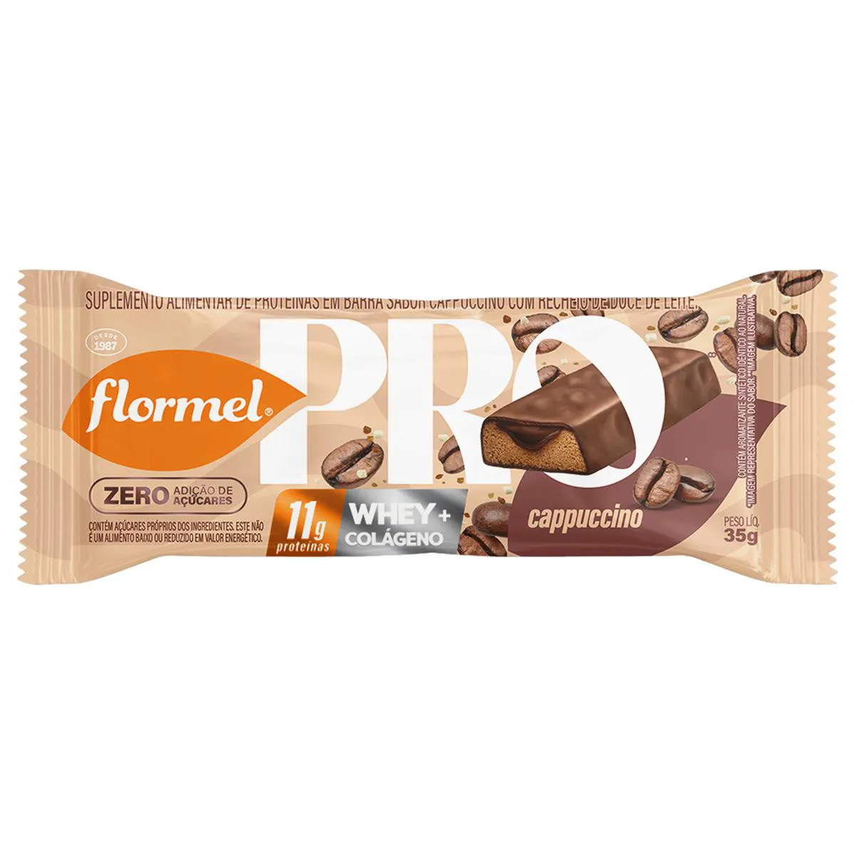 Barra de Proteína Flormel Pro Cappuccino 35g