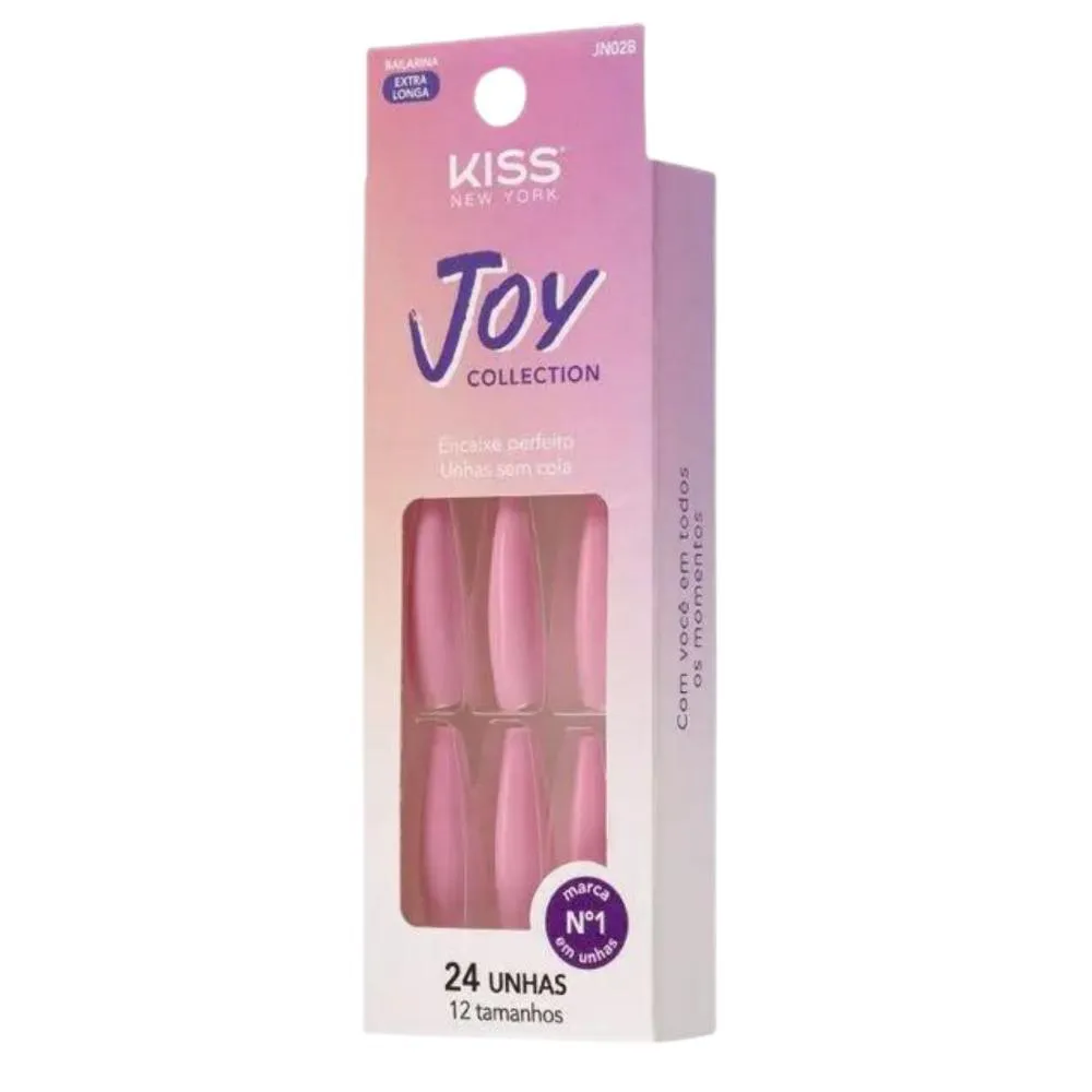 Unhas Postiças Kiss Ny Joy Collection Bailarina 24un Jn02b
