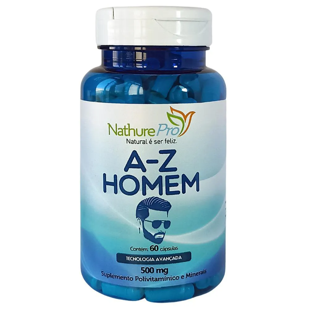 Multivitamínico A - Z Homem 60 Cápsulas 500mg