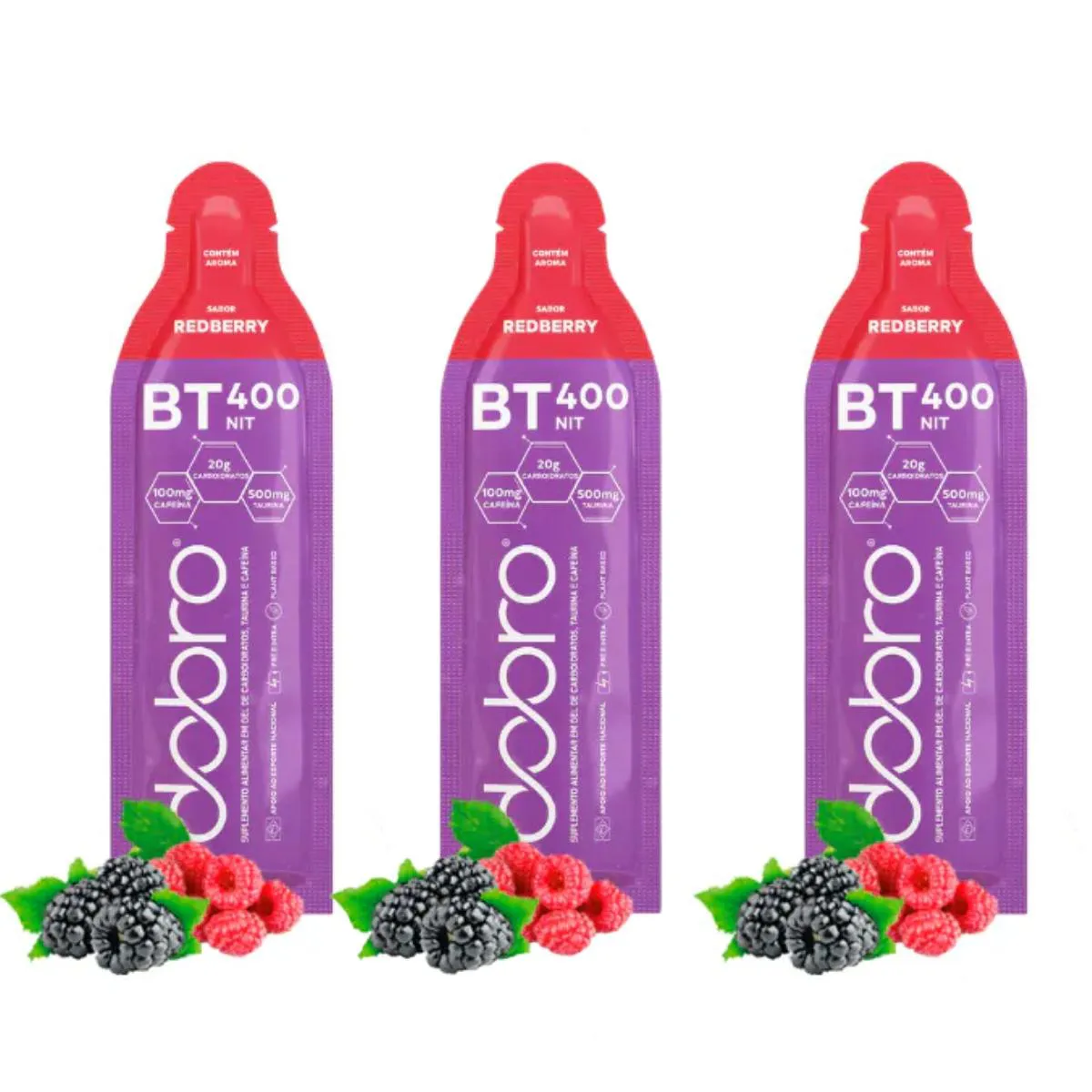 Bt Nitrato 400 Gel 3 Sachês 30g Carboidrato Dobro Redberry