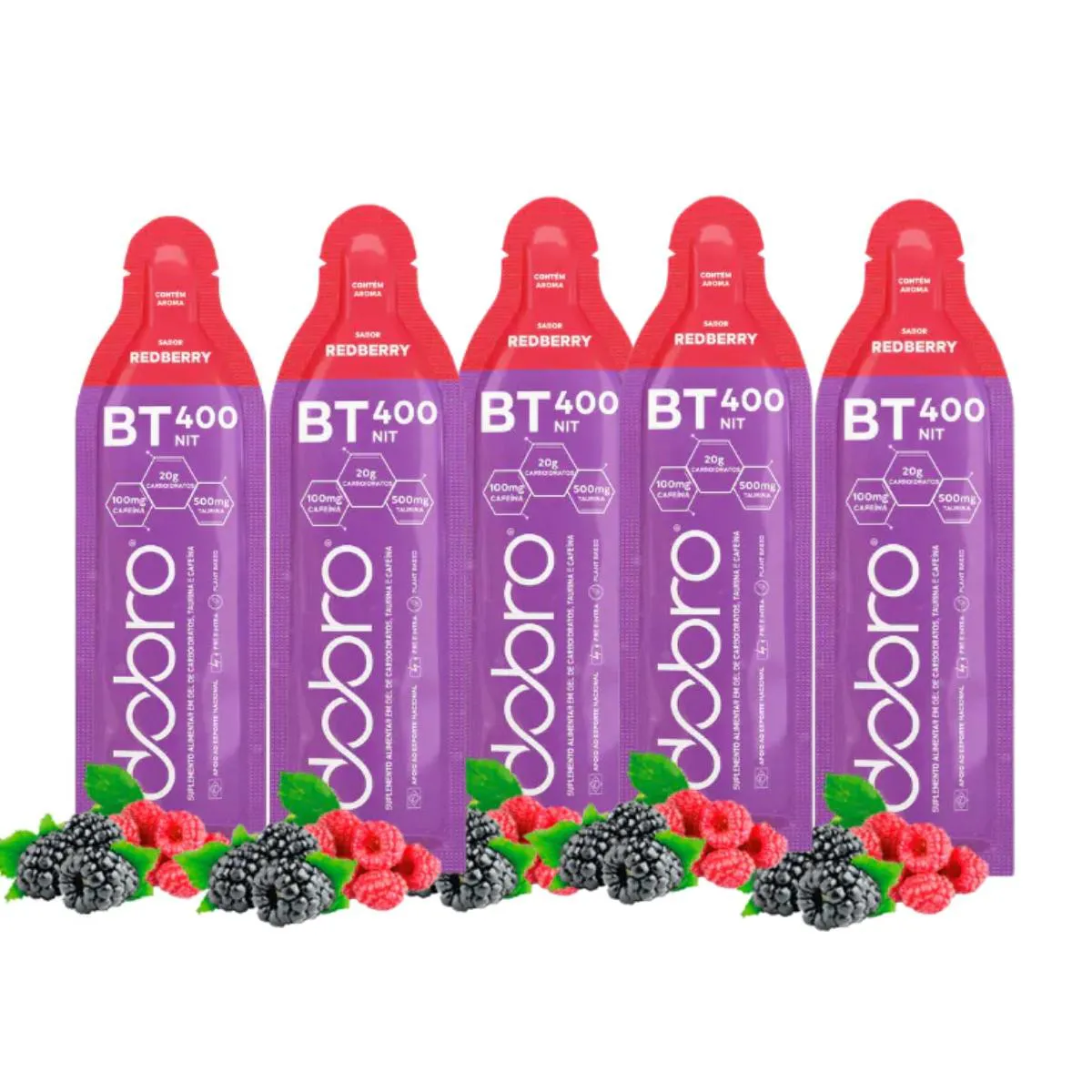 Bt Nitrato 400 Gel 5 Sachês 30g Carboidrato Dobro Redberry