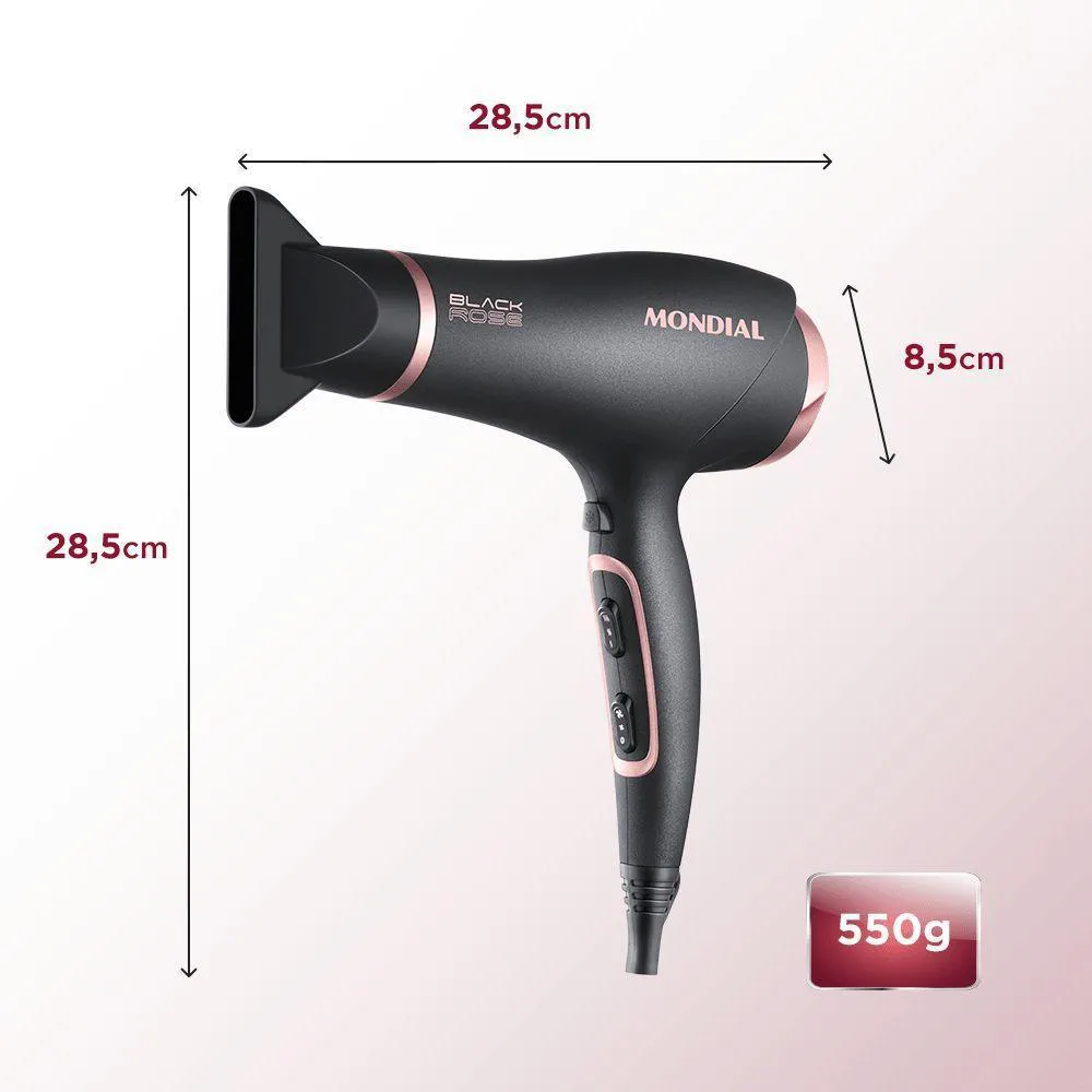 Secador de Cabelos Mondial Black Rose Sc-37 127v 110v