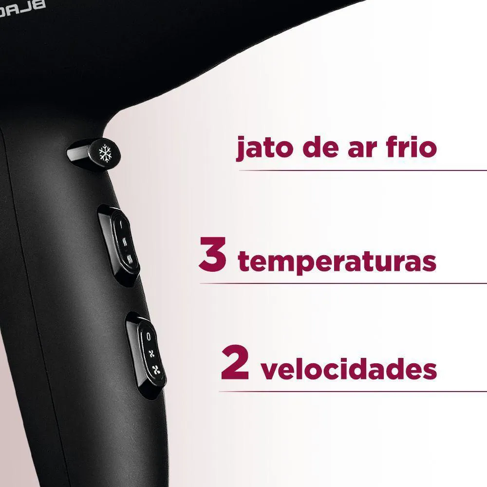 Secador de Cabelos Power Shine Black Sc-13 220v-preto