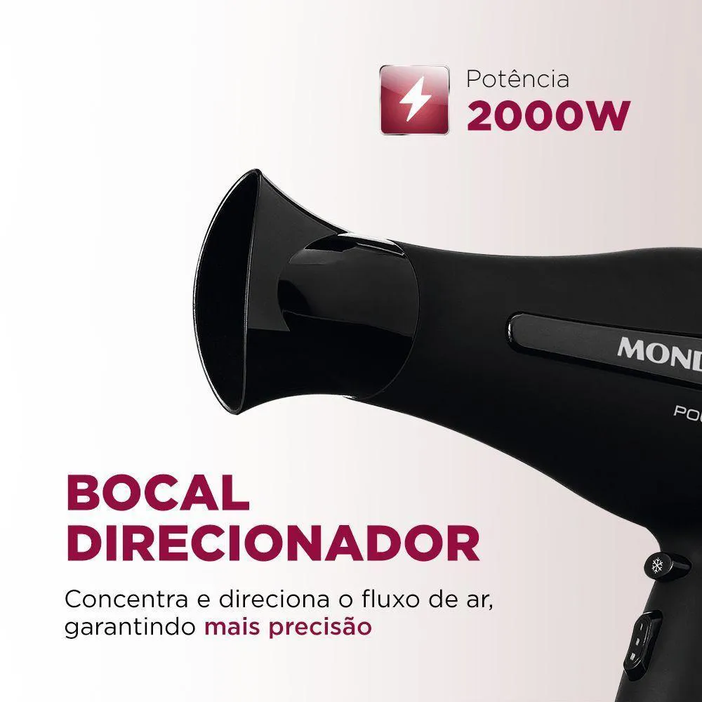 Secador de Cabelos Power Shine Black Sc-13 220v-preto