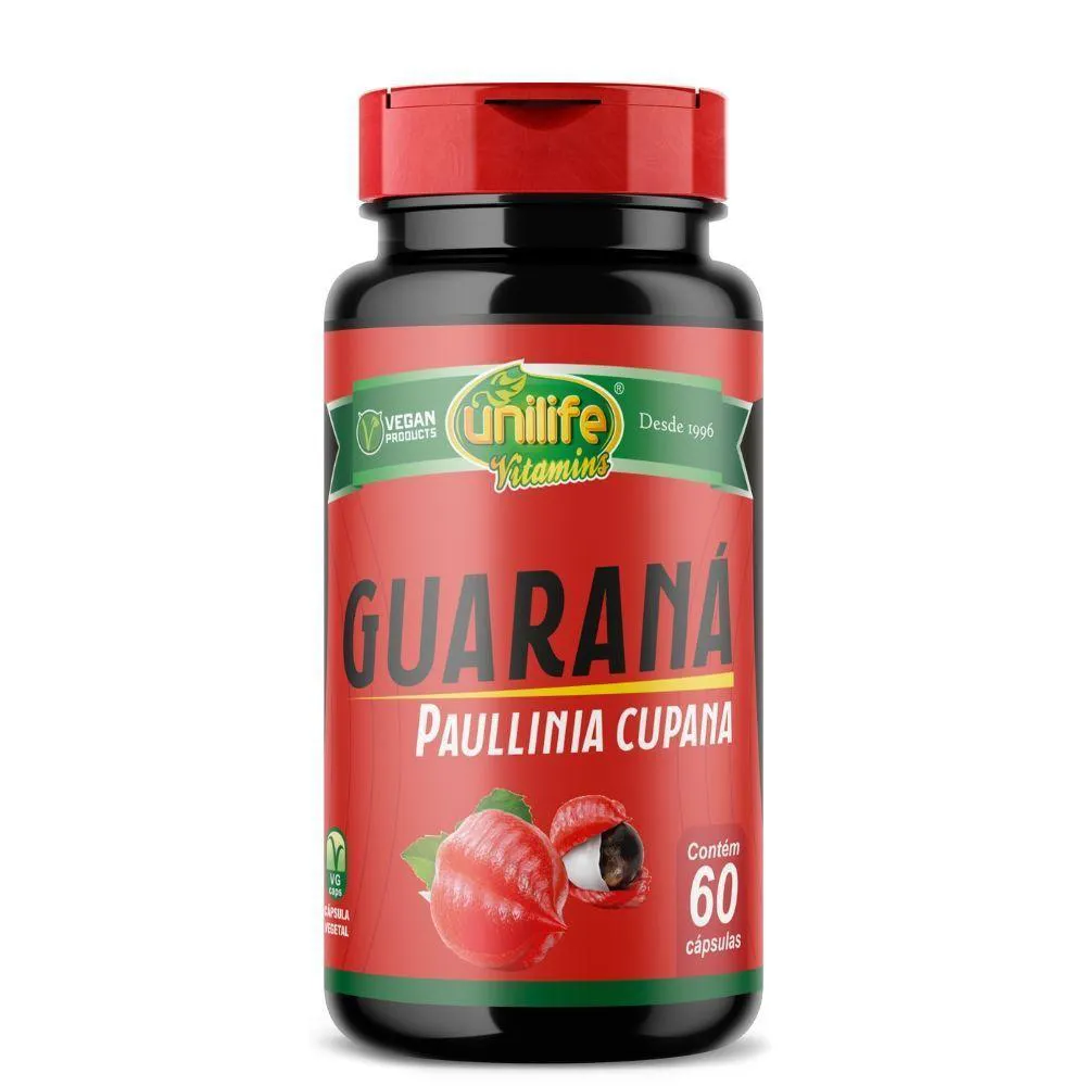 Guaraná 60 cápsulas 500mg Unilife