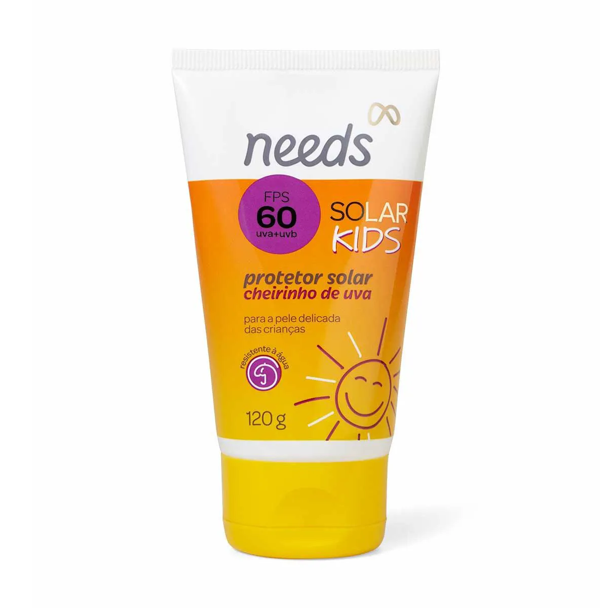Protetor Solar Infantil Needs Solar Kids FPS 60 Aroma Uva 120g