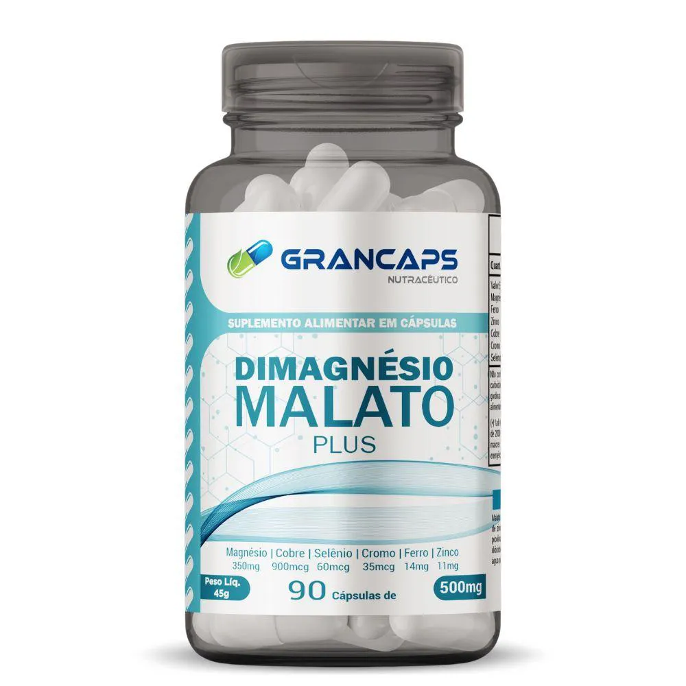 Magnésio Dimalato Plus 90 cápsulas 500mg Grancaps