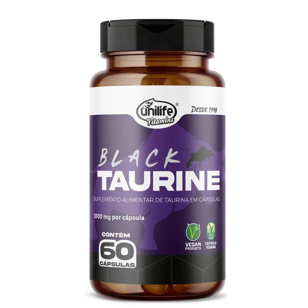 Taurina Black Taurine 60 cápsulas 1130mg Unilife