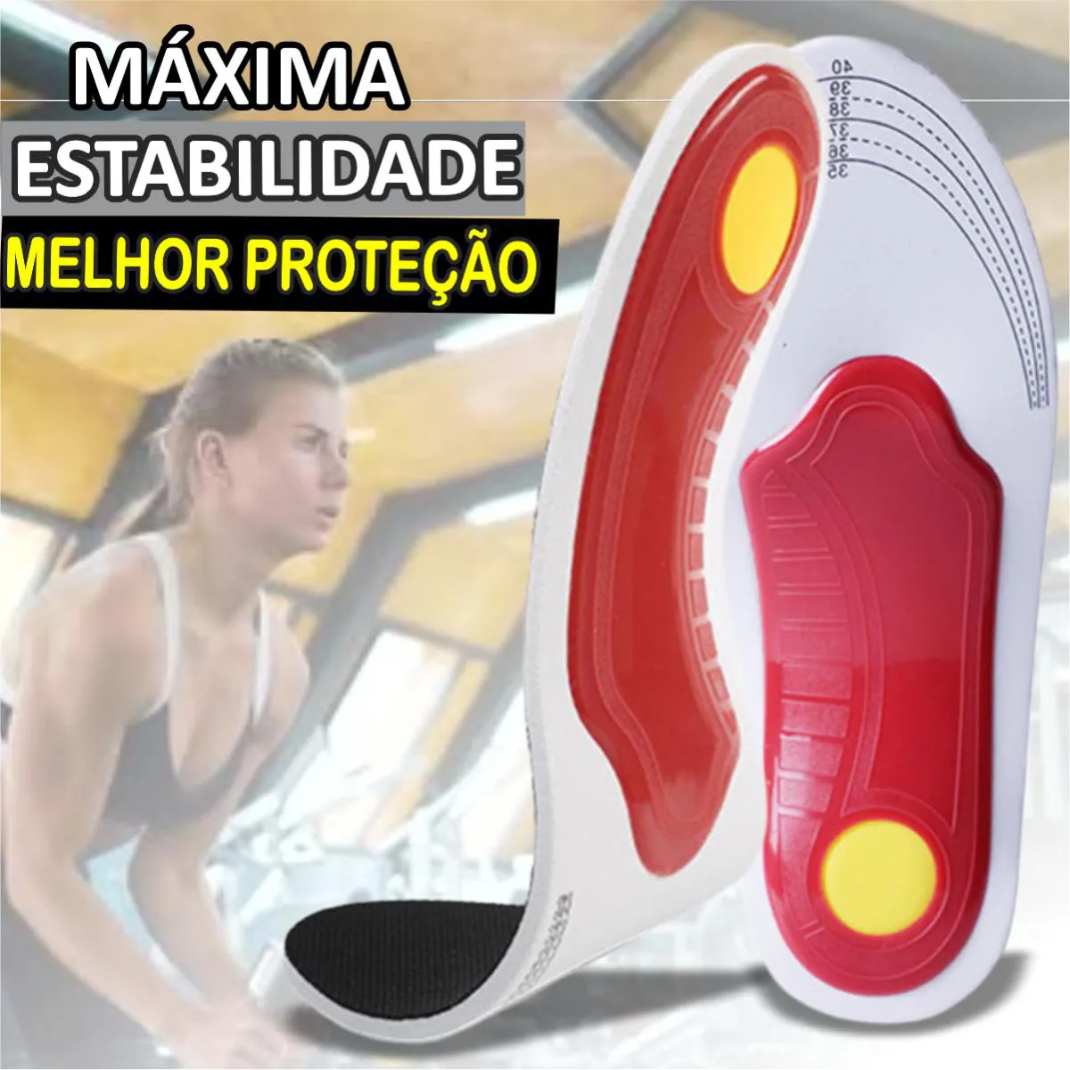 Palmilha Ortopédica Tratamento Pé Chato Fascite Plantar Esporão Original 1par 35a40