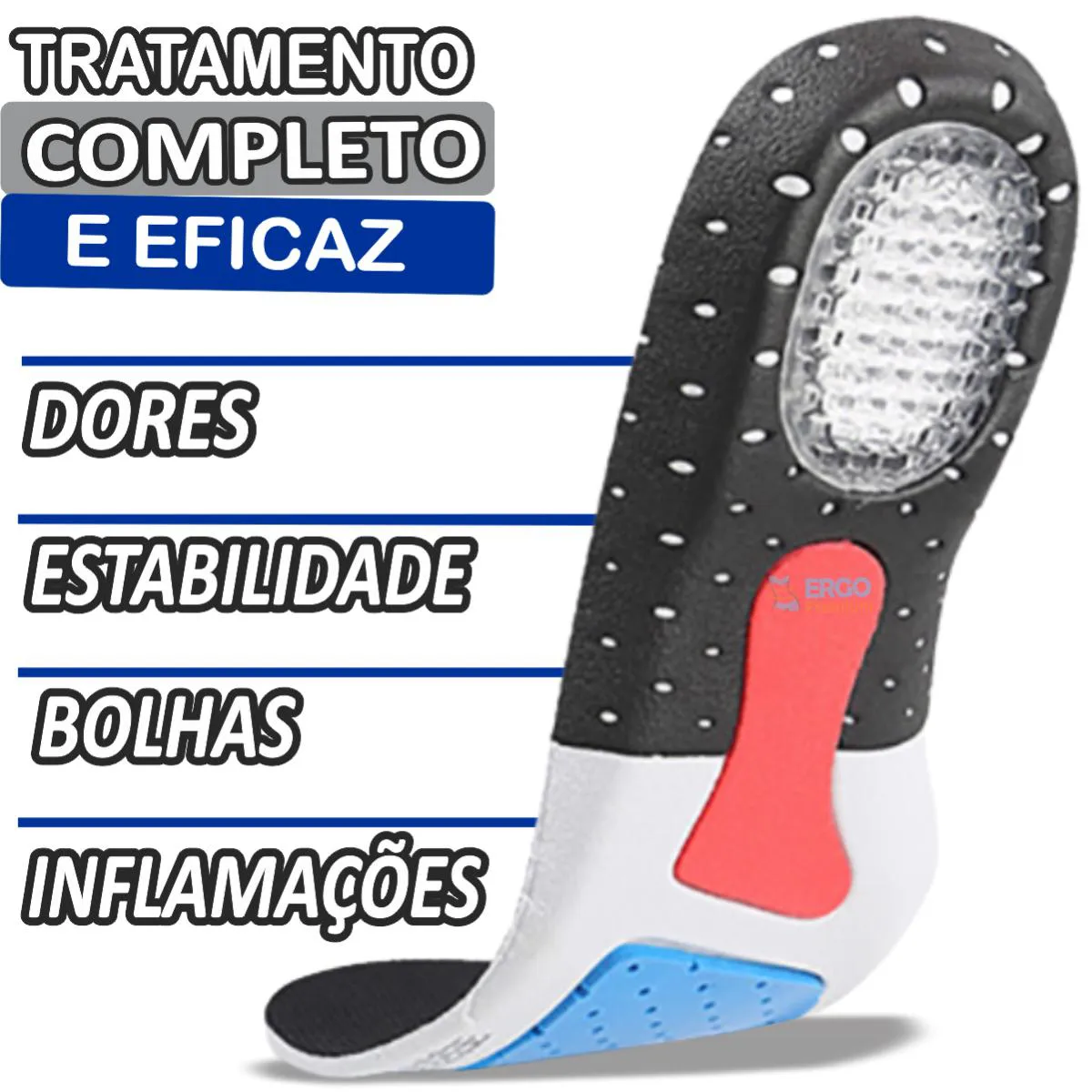 Palmilha Anatômica Anti Dor Tratamento Fascite Plantar e Esporão Original 1par 35a40