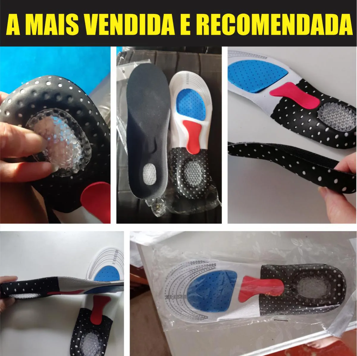 Palmilha Anatômica Anti Dor Tratamento Fascite Plantar e Esporão Original 1par 35a40