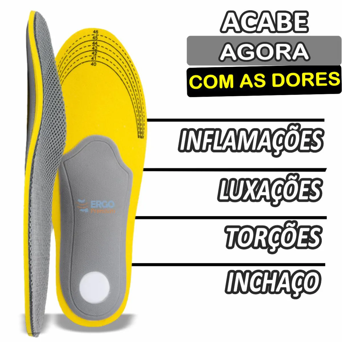Palmilha para Joelho Valgo Pisada Pronada Supinada Apoio Ao Arco do Pé Original 1par 35a40