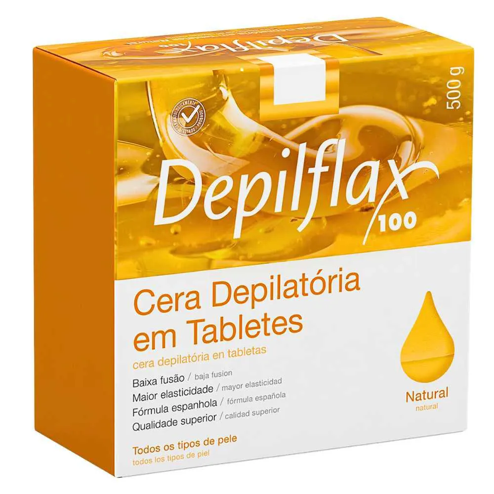 Cera Quente Depilatória Depilflax Natural 500g
