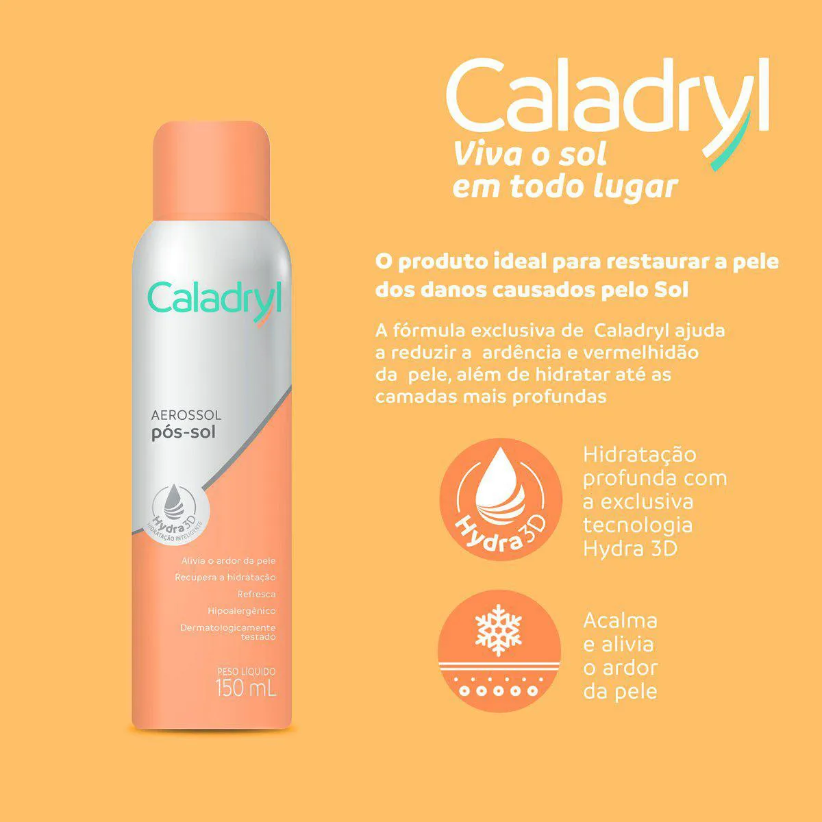 Pós-Sol Caladryl Aerosol com 150ml