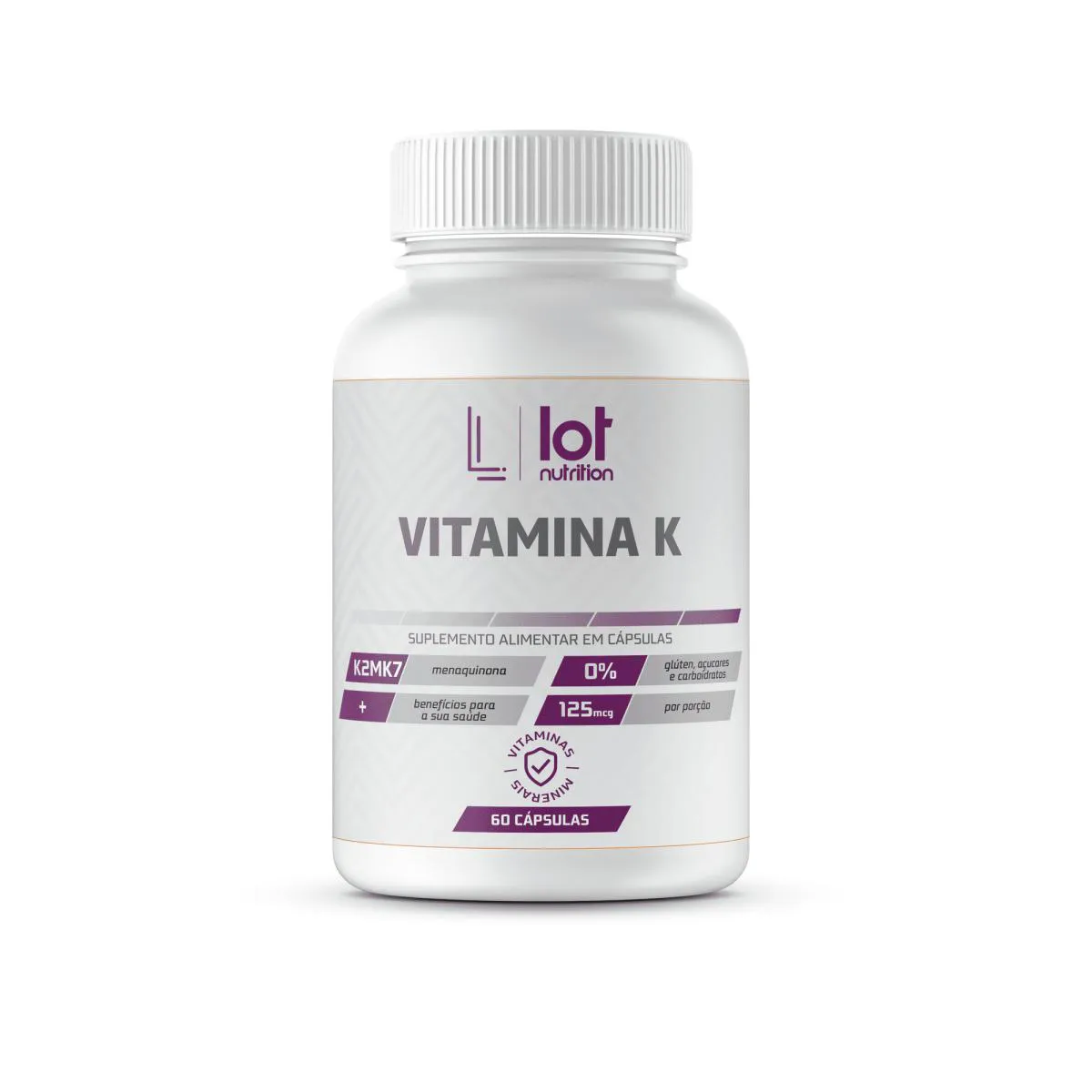 Vitamina K2 125mcg 60 cápsulas Lot Nutrition