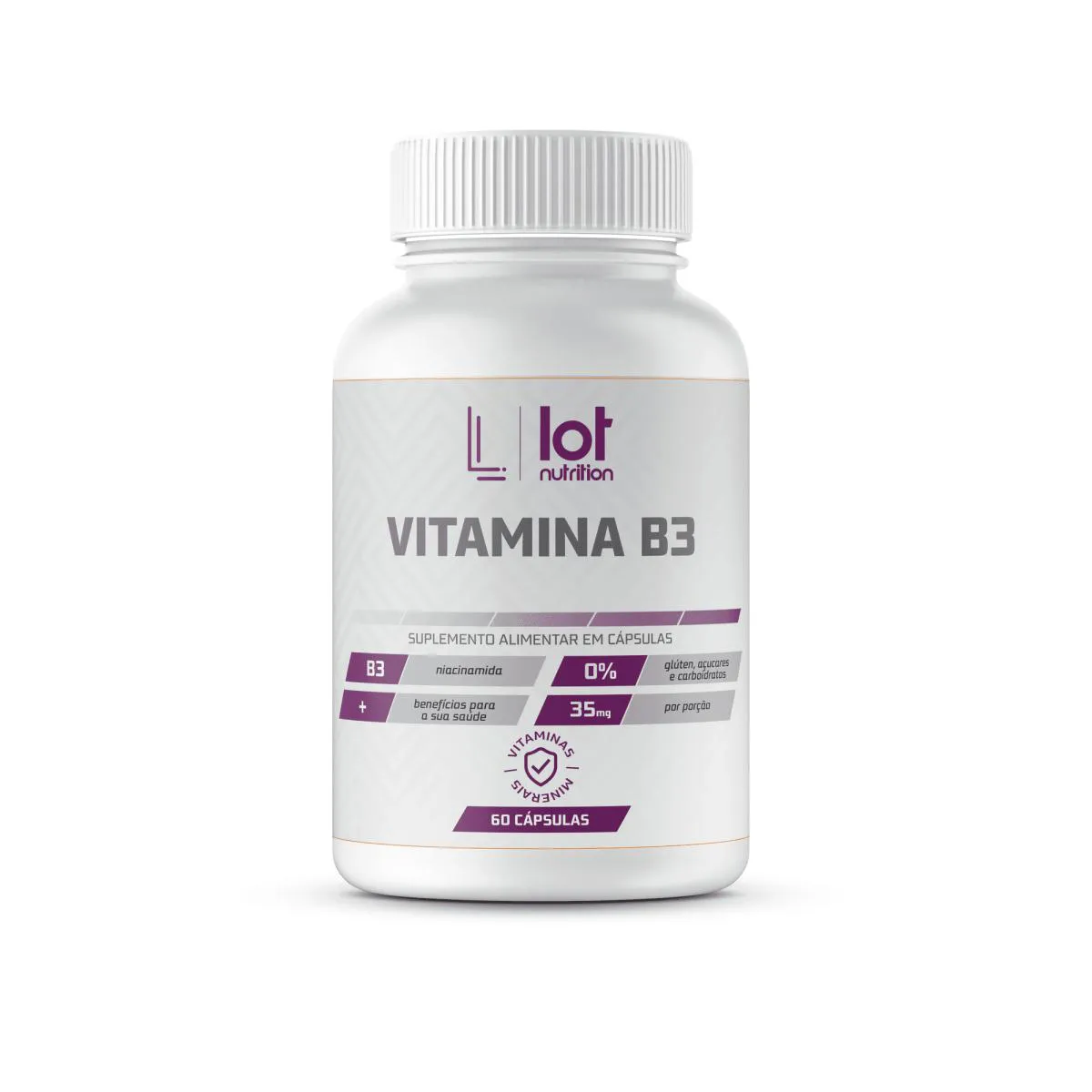 Vitamina B3 Niacina 60 cápsulas Lot Nutrition