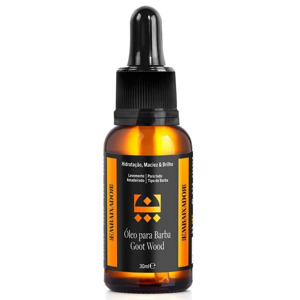 Kit Óleo para Barba Goot Wood + Shampoo Barba Goot Embaixador 200ml