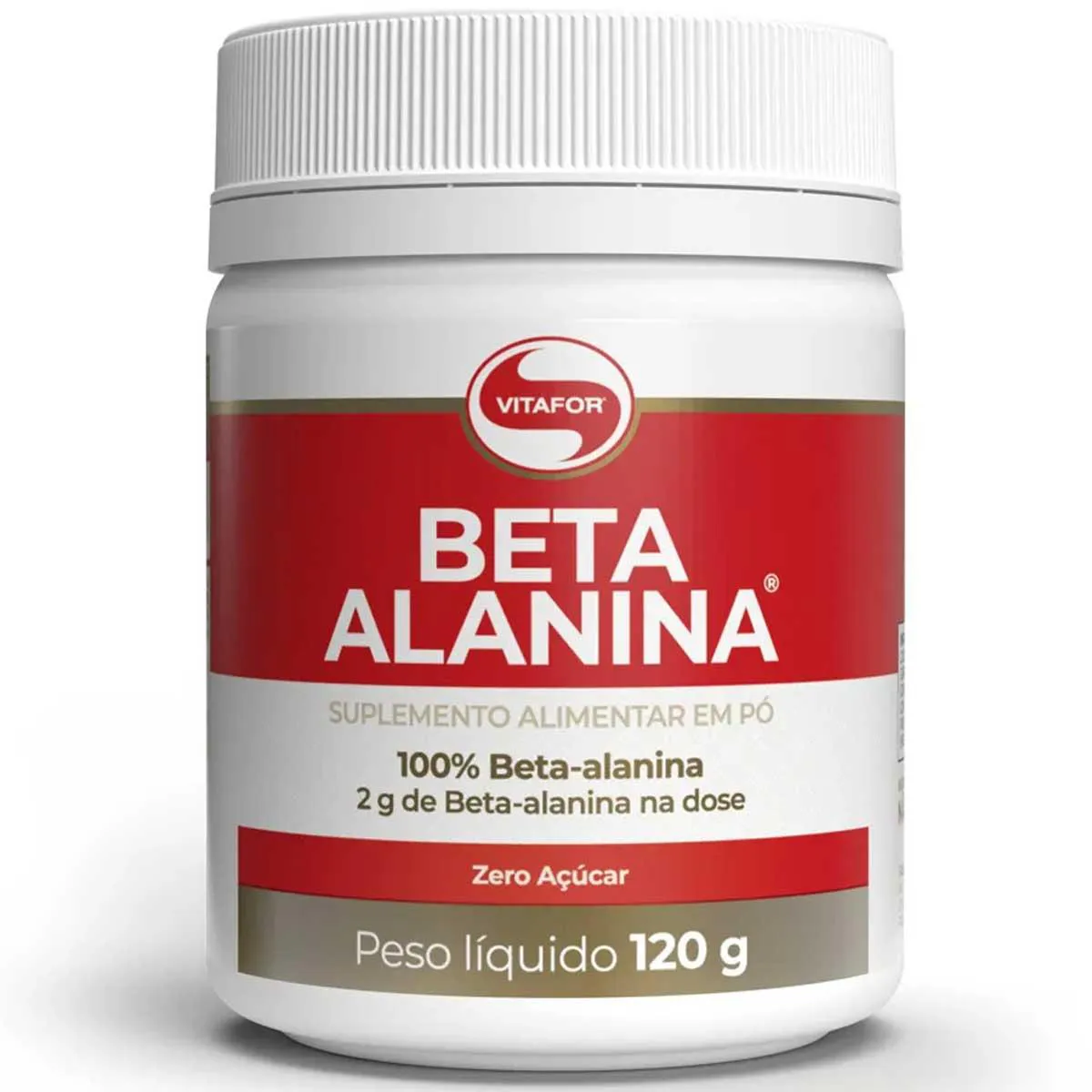Beta Alanina em Pó 2000mg Por Dose 100% Pura 120g Vitafor