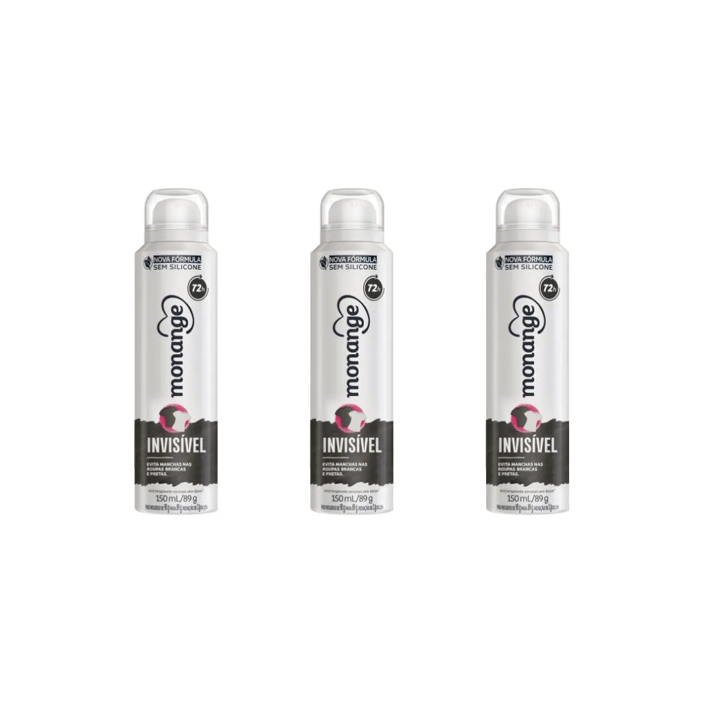 Desodorante Aero Monange Anti Invisível - Kit C / 3un