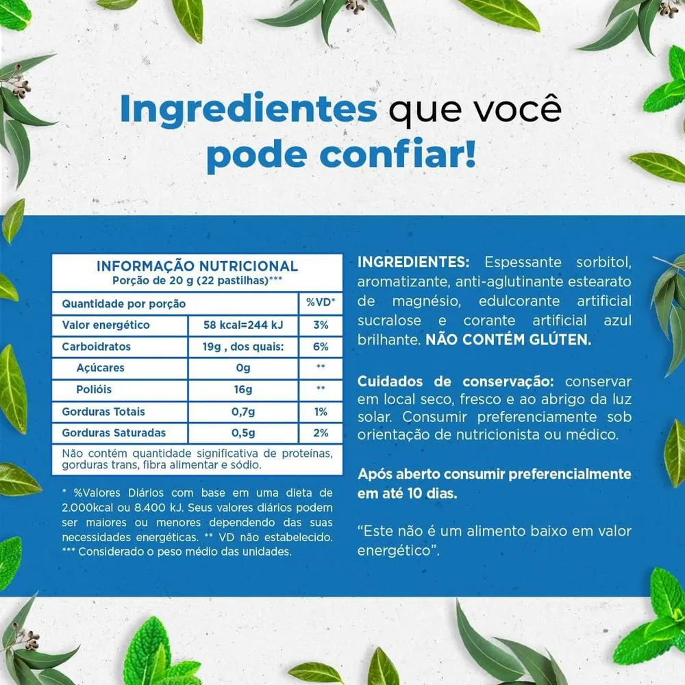 Valda Friends Pastilha Sabor Menta Refrescante Contém 10 Sachês de 25g Cada