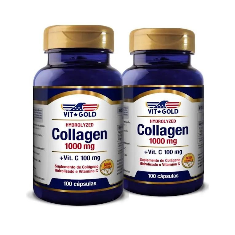 Ki t2x Colágeno Hidrolisado 1000 mg + Vit. C Vitgold 100 Cápsulas