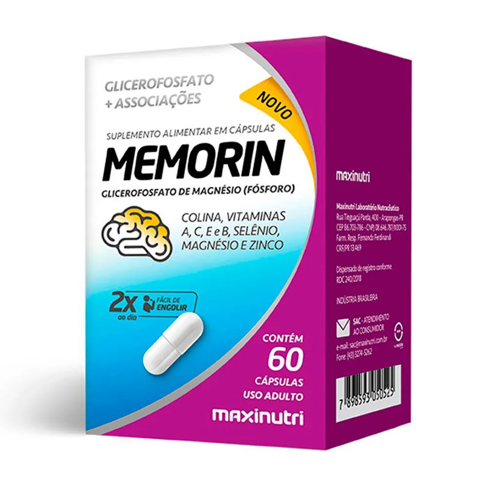 Memorin Fosforo + Vitaminas 60 Capsulas Maxinutri