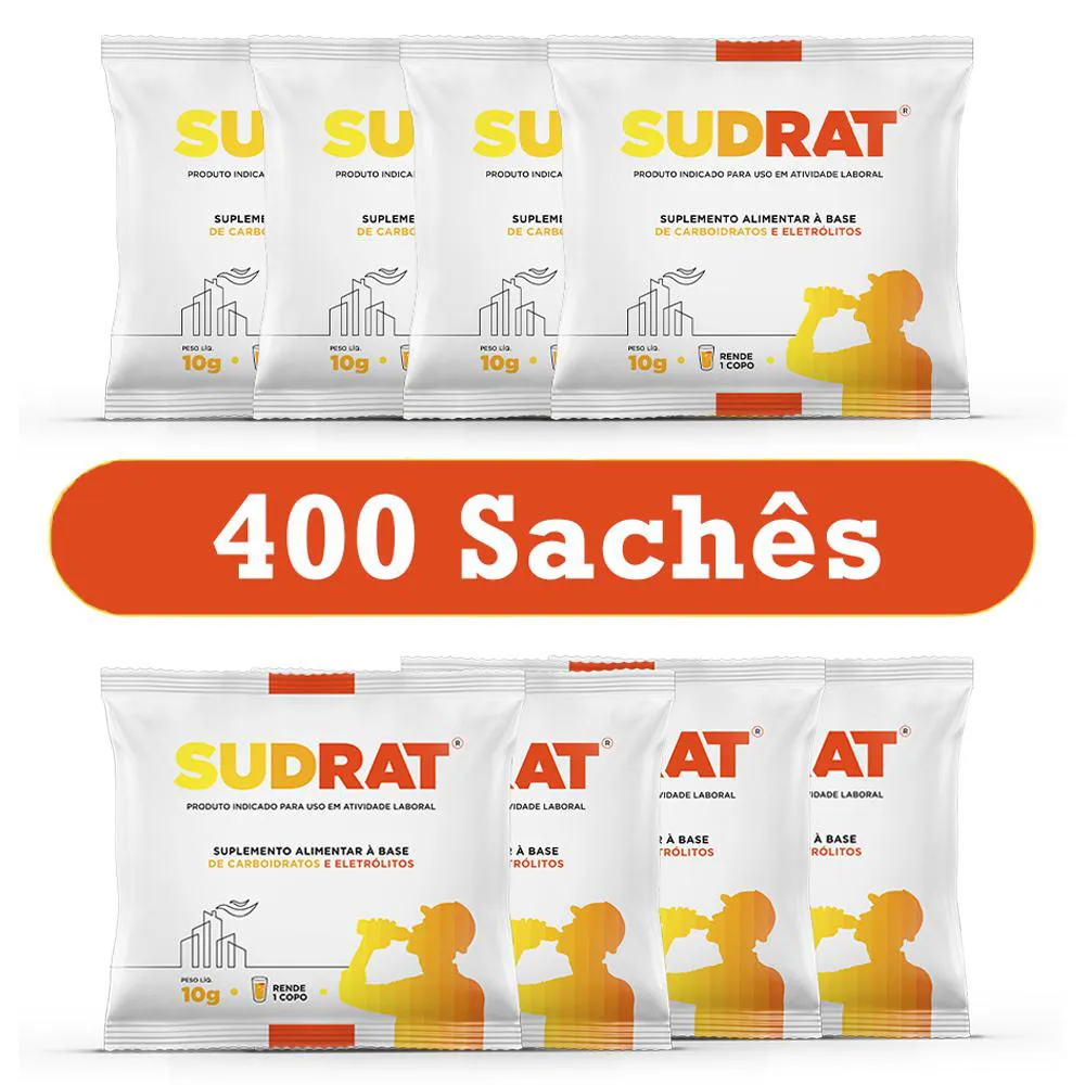 Kit 400 Sachês Sudrat 10g Cada - Morango