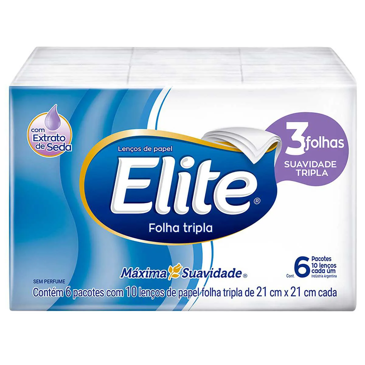 Kit Lenço de Bolso Elite Folha Tripla 10 unidades