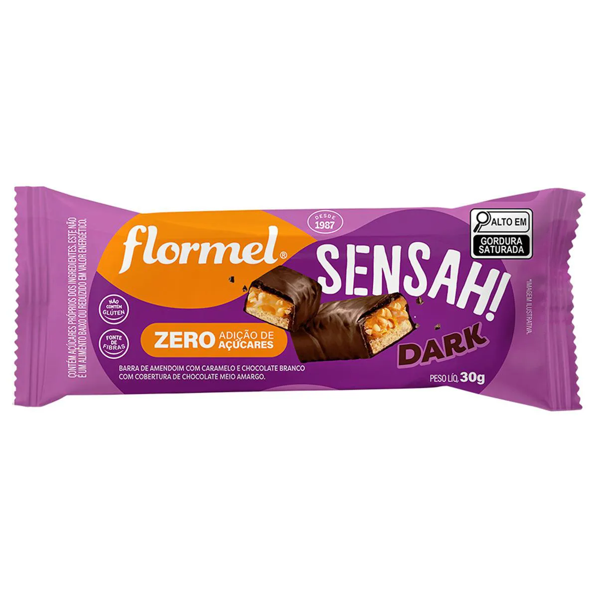 Barra de Chocolate Flormel Sensah Dark 30g