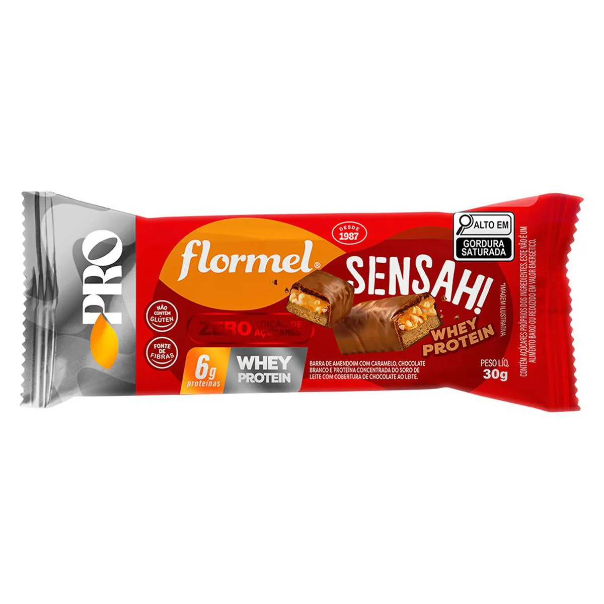 Chocolate Flormel Sensah! Zero Açúcar Whey Protein 30g