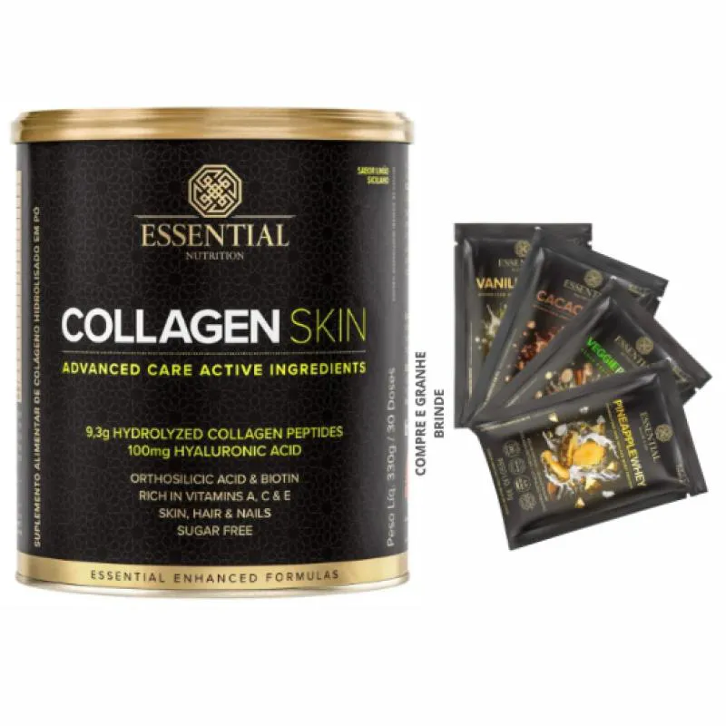Collagen Skin Limão (330g) - Essential Nutrition + Brinde Sache - Essential Nutrition