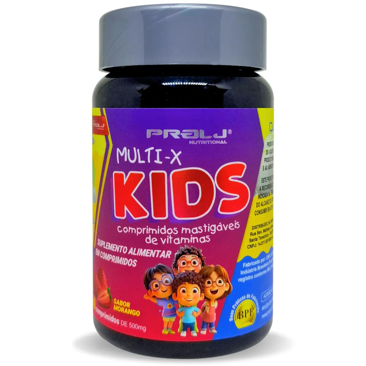 Multi-X Kids 60 comprimidos Mastigáveis Sabor Morango | Multivitamínico Infantil
