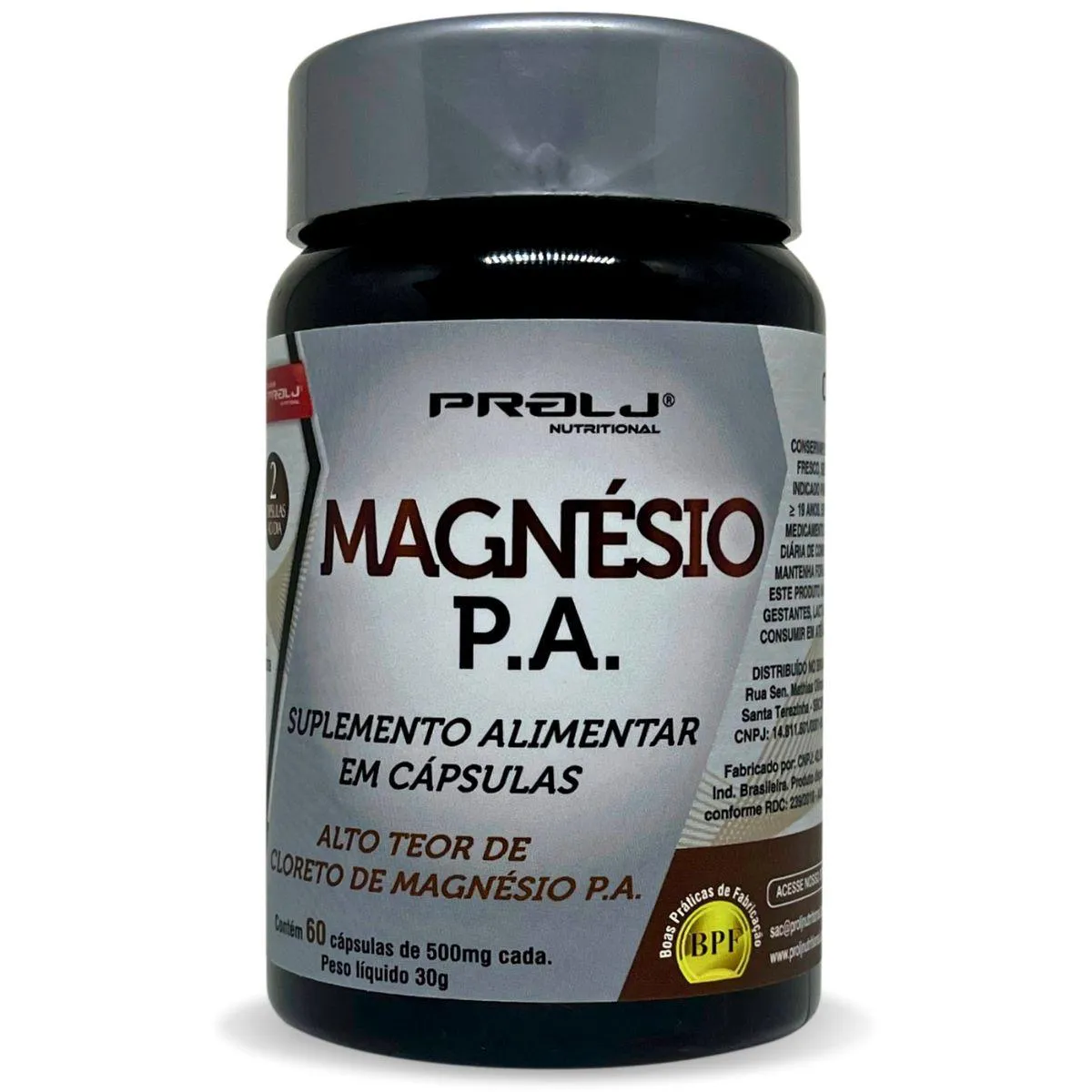 Magnésio Pa Cloreto de Magnésio 260Mg 60 cápsulas Prolj Nutritional