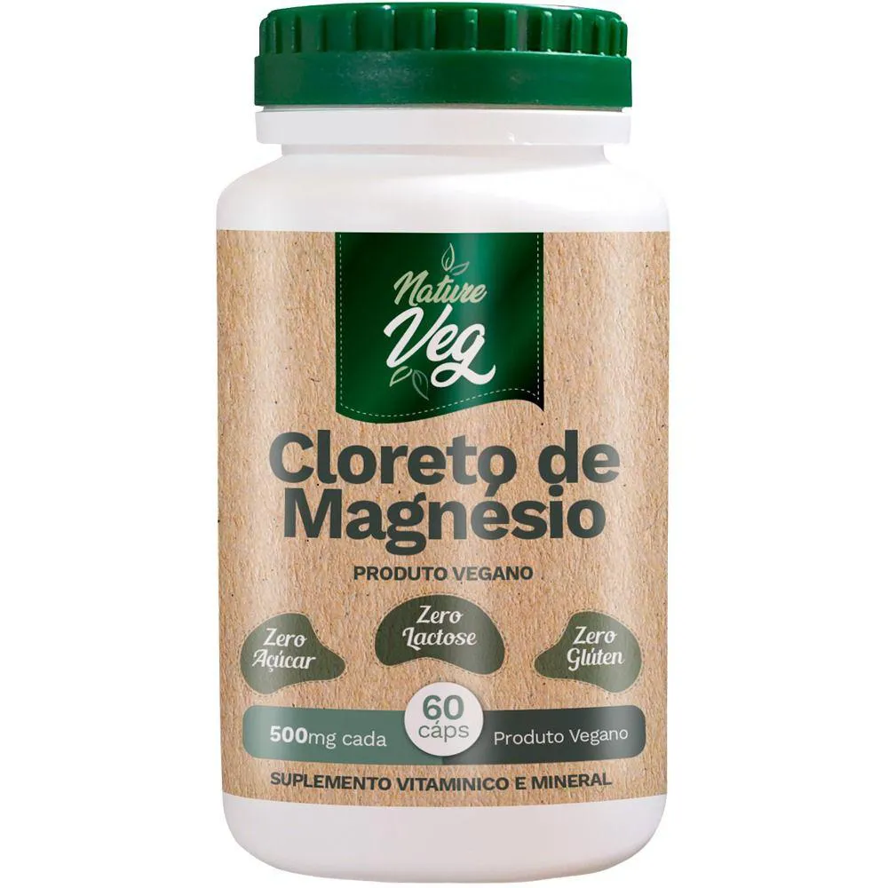 CLORETO DE MAGNéSIO (PRODUTO VEGANO) 60 CáPSULAS 500MG