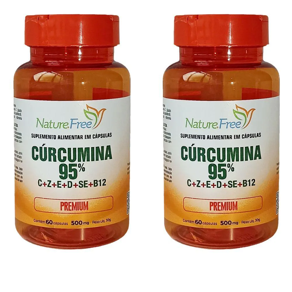 KIT 2 CúRCUMINA 95% PREMIUM 60 CáPSULAS 500MG