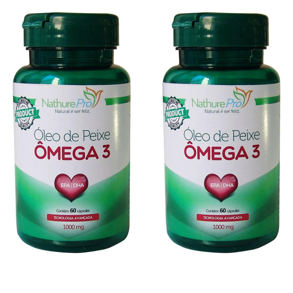 Kit 2 Óleo de Peixe Ômega 3 Premium 60 Cápsulas 1000mg
