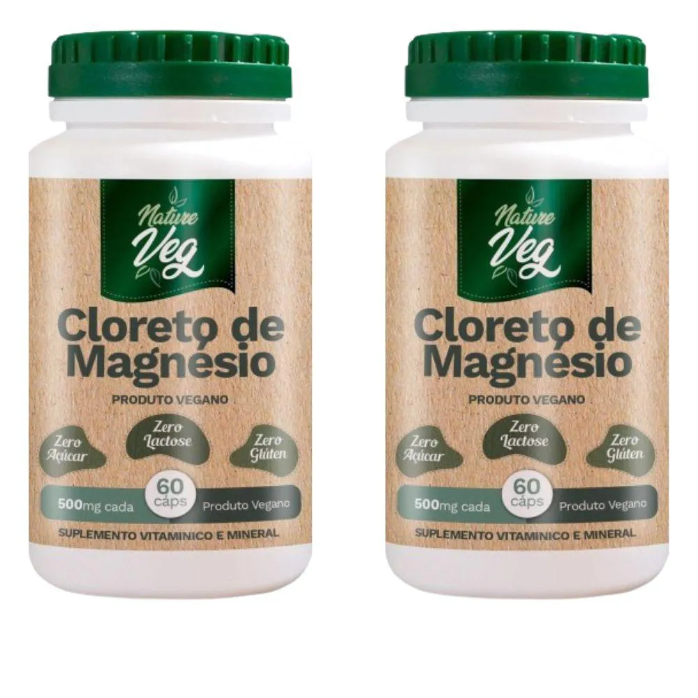 Kit 2 Cloreto de Magnésio (produto Vegano) 60 Cápsulas 550mg