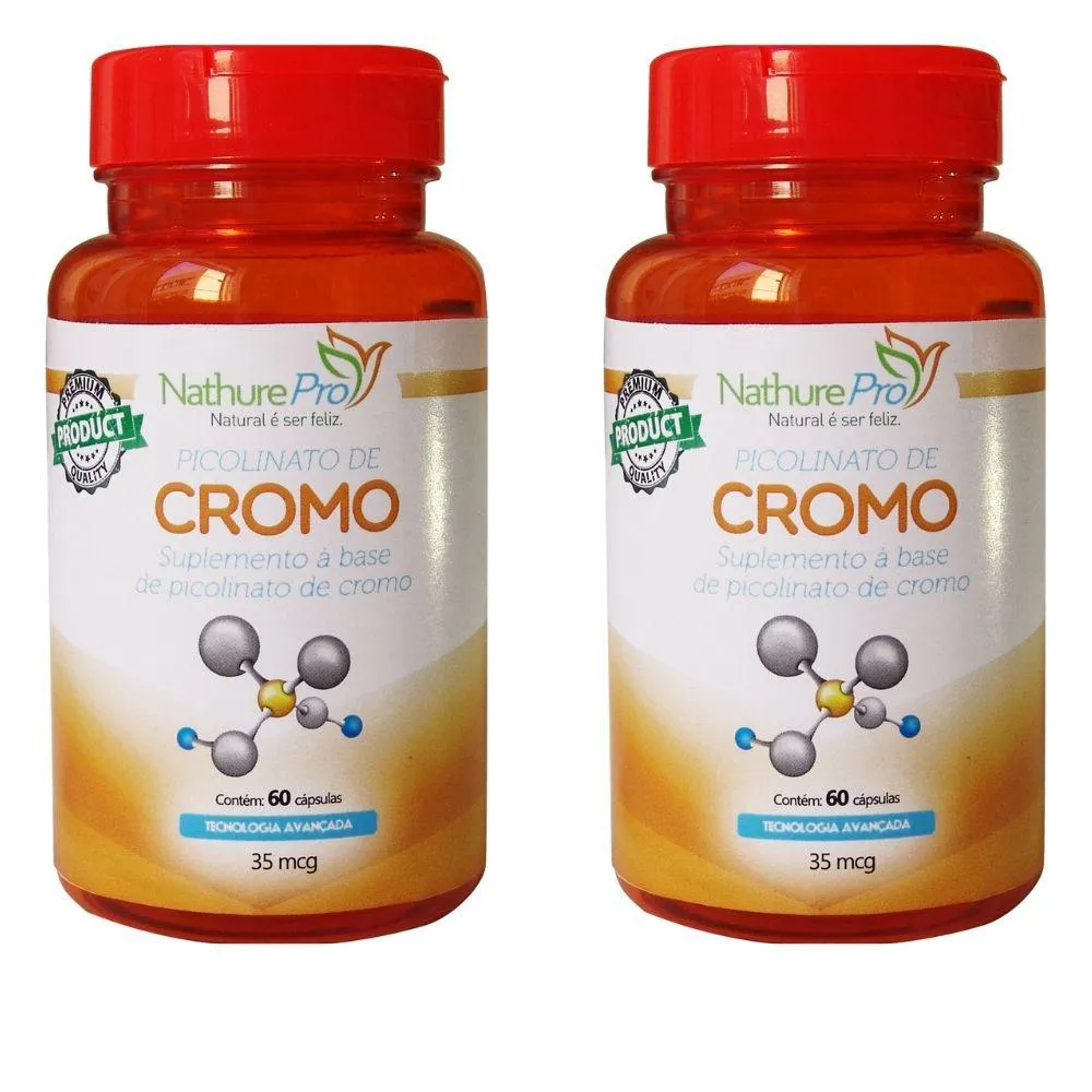 Kit 2 Picolinato de Cromo 60 Cápsulas 35mcg