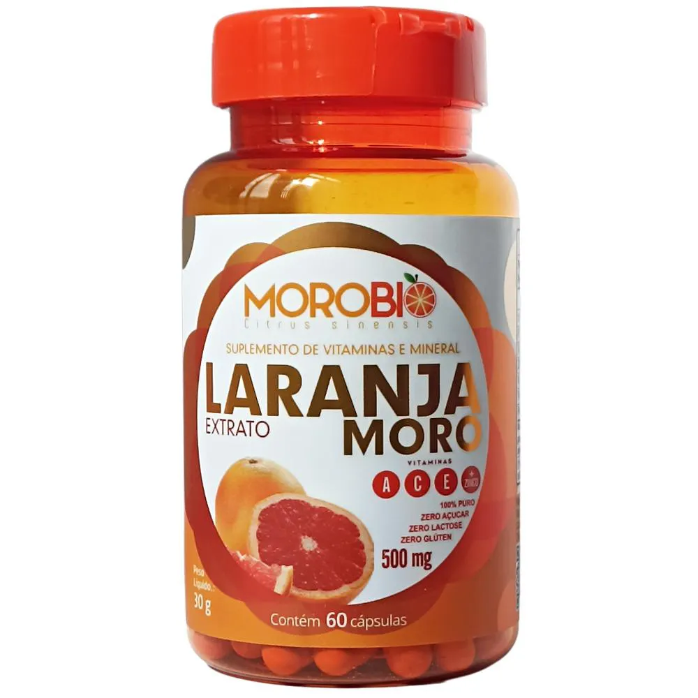 Morobio Extrato de Laranja Moro 60 Cápsulas 500mg