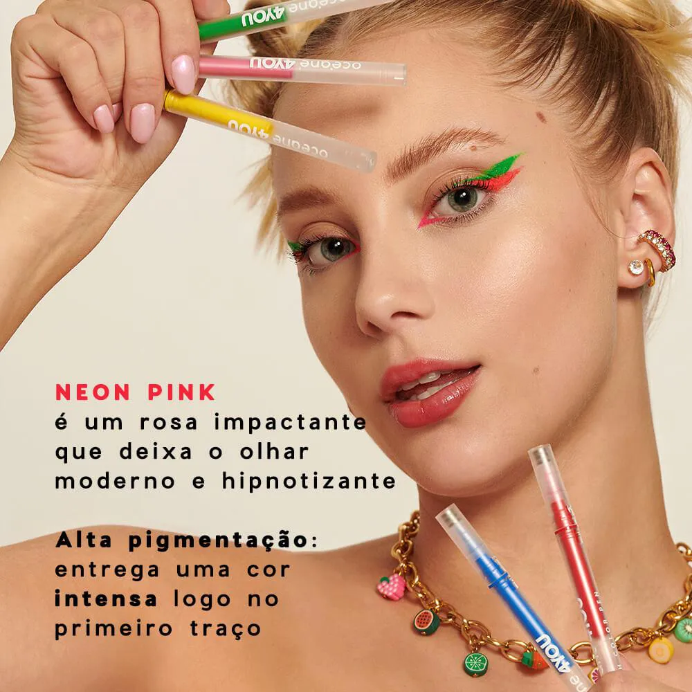 Caneta Delineadora Rosa - Flash Color Pen Neon Pink 4you 1,2ml