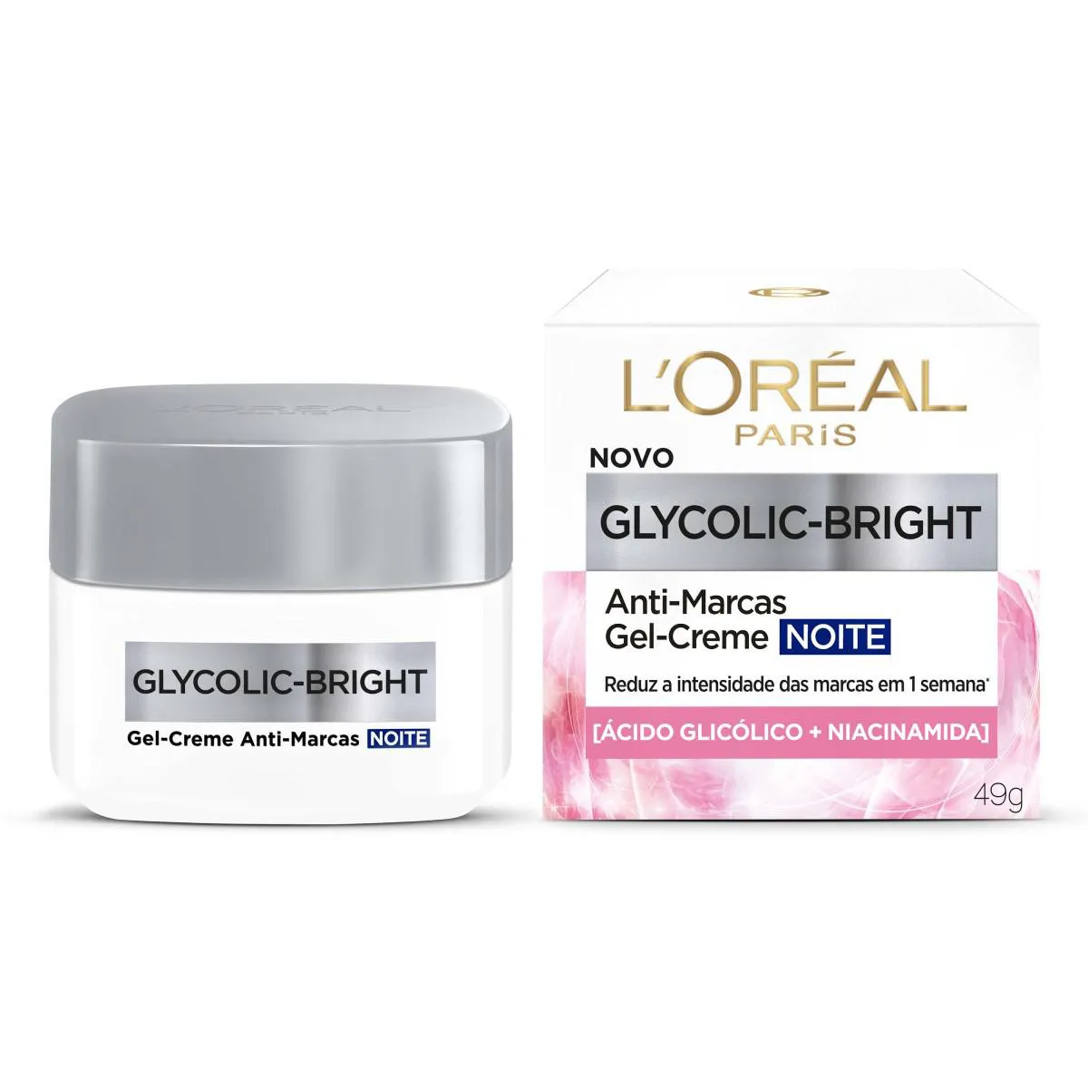 Kit L'Oreal Paris Anti-Marcas Glycolic-Bright - Creme Dia FPS30 + Gel-Creme Noite