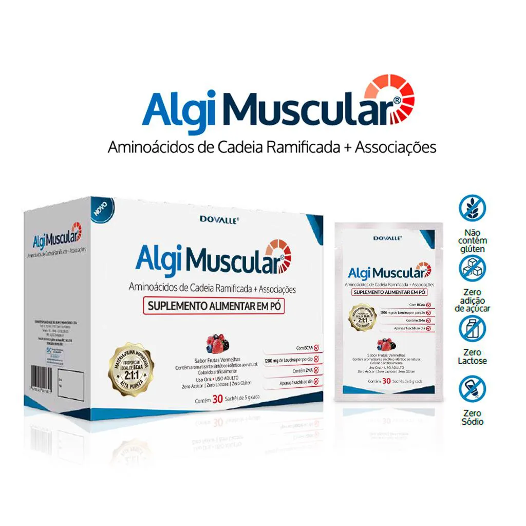 Algi Muscular C/ 30 Sachês Sabor Frutas Vermelhas