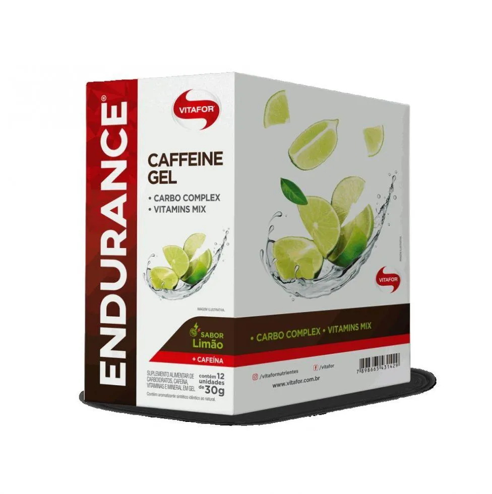 Endurance Caffeine Gel (360g - 12 Saches) - Sabor: Limão