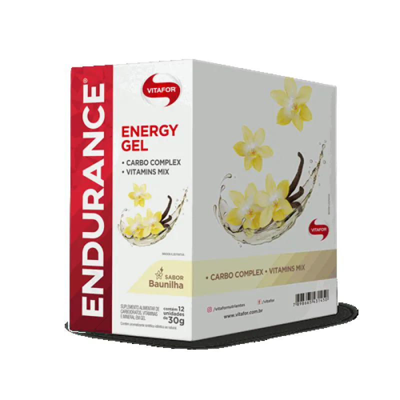 Endurance Energy Gel (360g - 12 Saches) - Sabor: Baunilha