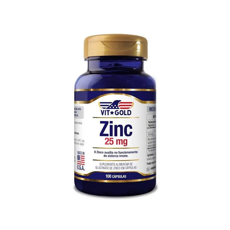 Zinco 25 Mg Vitgold 100 cápsulas