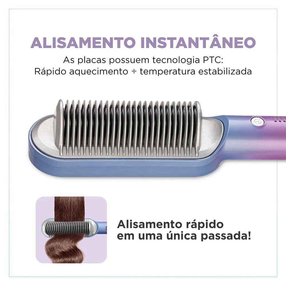 Escova Alisadora Qu4tro Elementos By Juliette Mondial Bivolt